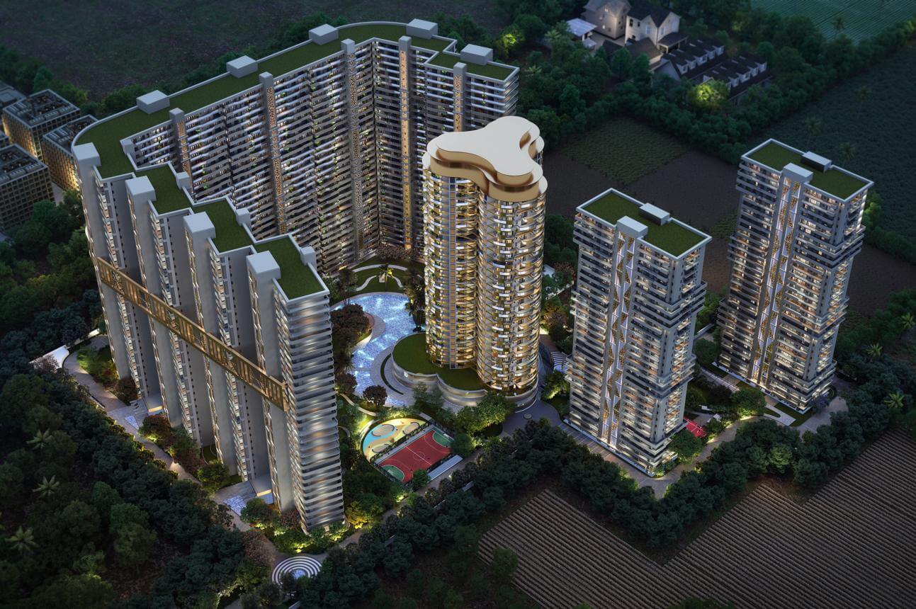 KS ONE-O-8 luxury residential project surrounded by greenery in Zirakpur